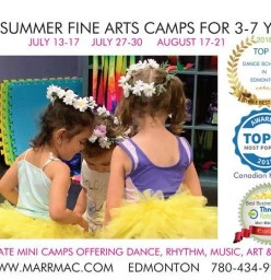 SUMMER FINE ARTS CLASSES FOR 3-7 YEAR OLDS Edmonton City Ballet Dancing Classes &amp; Lessons